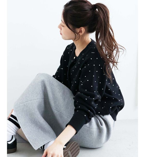  「ドットジャガードニットカーディガン」|カーディガン|