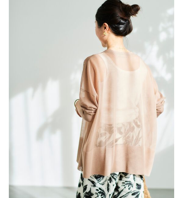  「《手洗い可能》シアーミドル丈カーディガン」|カーディガン|