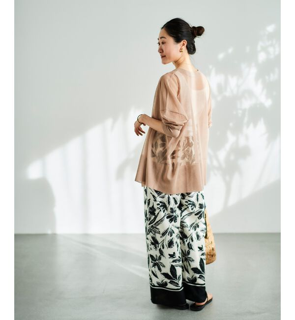  「《手洗い可能》シアーミドル丈カーディガン」|カーディガン|