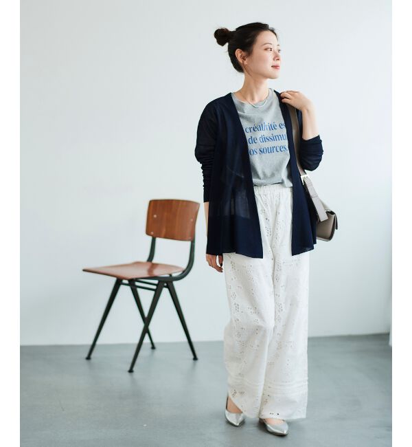  「《手洗い可能》シアーミドル丈カーディガン」|カーディガン|