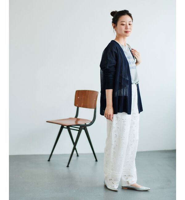  「《手洗い可能》シアーミドル丈カーディガン」|カーディガン|