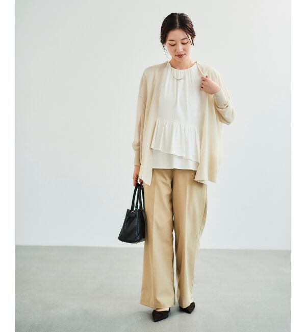  「《手洗い可能》シアーミドル丈カーディガン」|カーディガン|