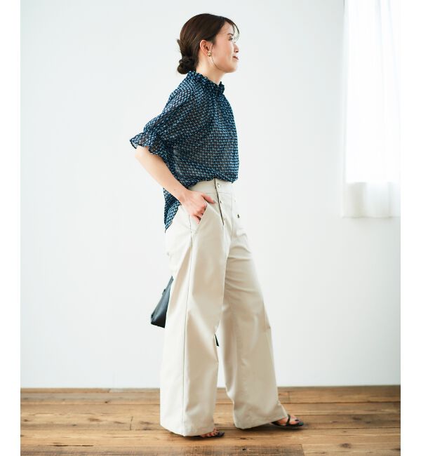  「シフォン幾何柄プリントブラウス」|シャツ・ブラウス|