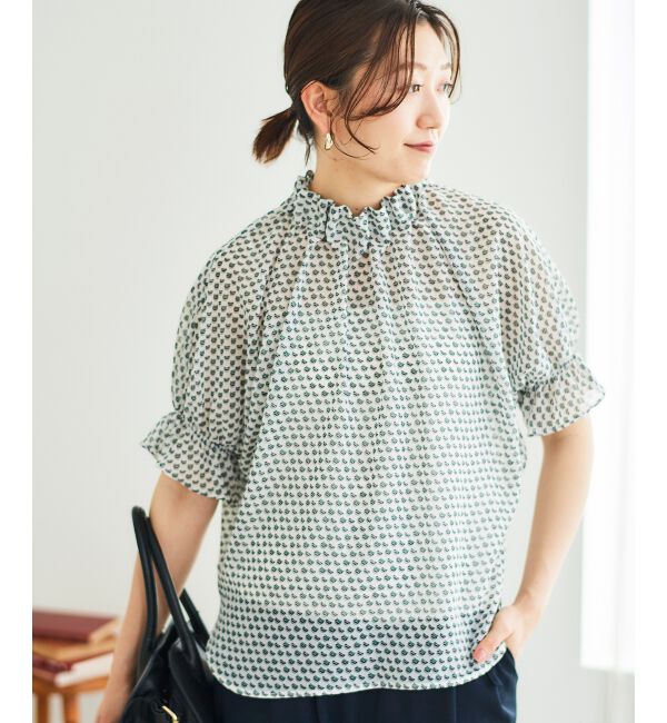  「シフォン幾何柄プリントブラウス」|シャツ・ブラウス|