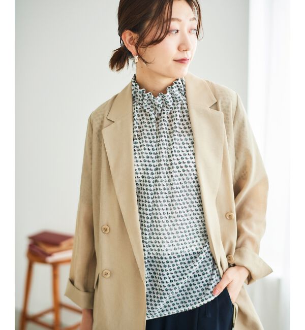  「シフォン幾何柄プリントブラウス」|シャツ・ブラウス|