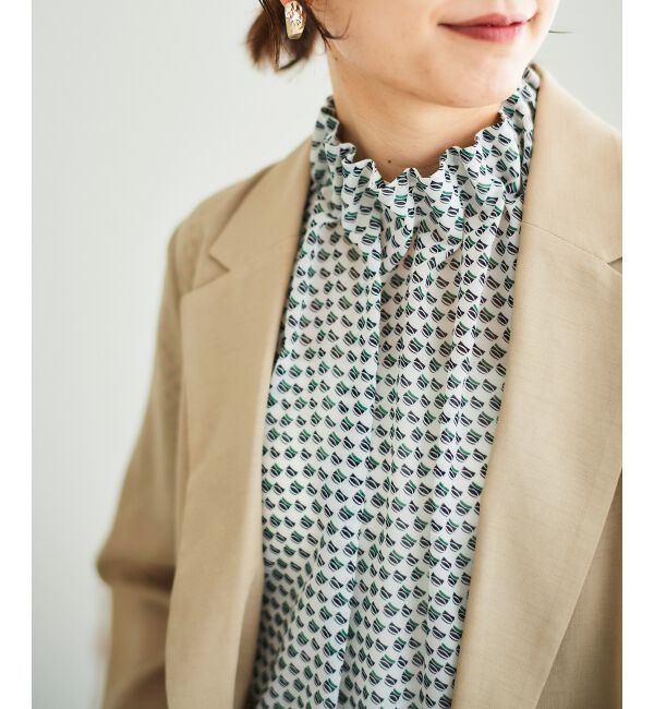  「シフォン幾何柄プリントブラウス」|シャツ・ブラウス|