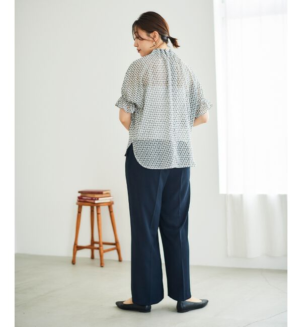  「シフォン幾何柄プリントブラウス」|シャツ・ブラウス|