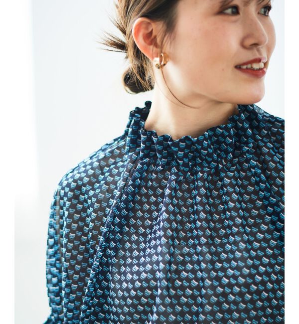  「シフォン幾何柄プリントブラウス」|シャツ・ブラウス|