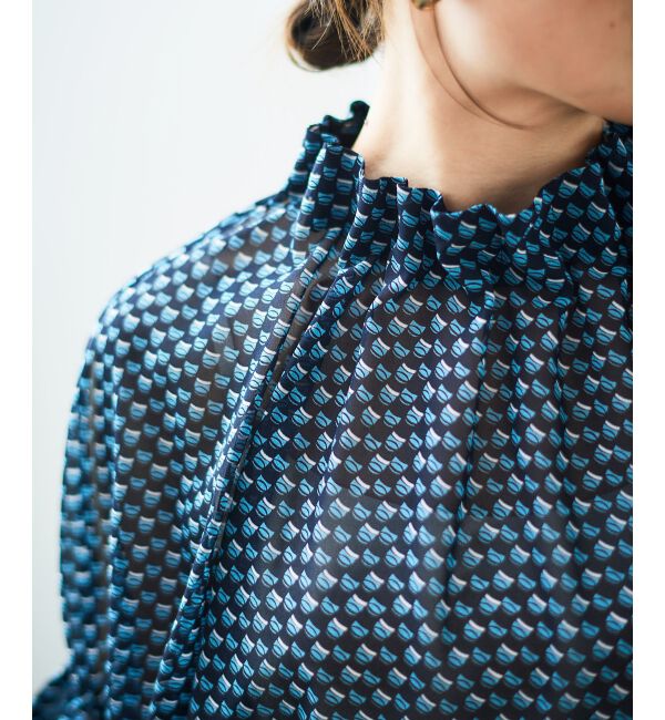  「シフォン幾何柄プリントブラウス」|シャツ・ブラウス|