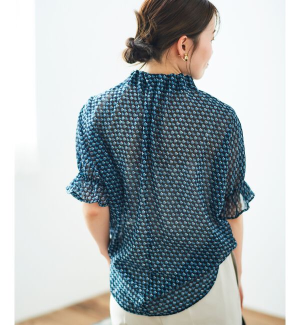  「シフォン幾何柄プリントブラウス」|シャツ・ブラウス|