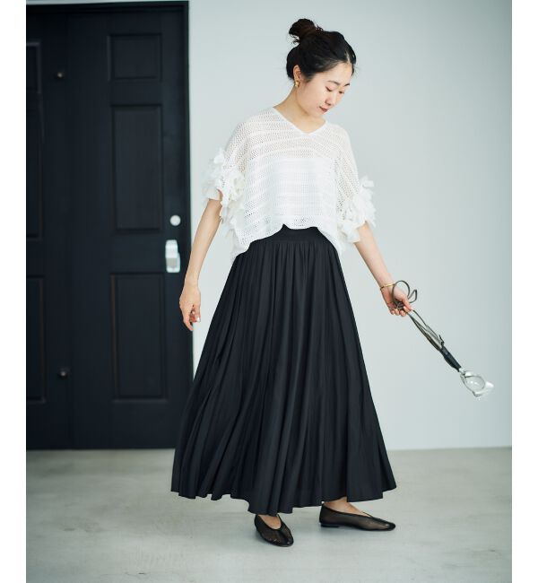  「ウエストリブギャザーフレアスカート」|フレア|