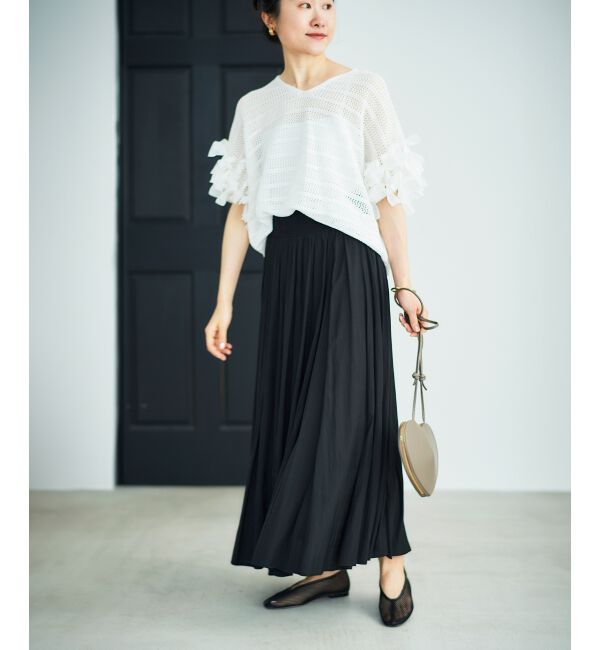  「ウエストリブギャザーフレアスカート」|フレア|