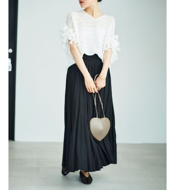  「ウエストリブギャザーフレアスカート」|フレア|