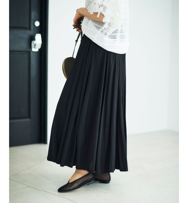  「ウエストリブギャザーフレアスカート」|フレア|