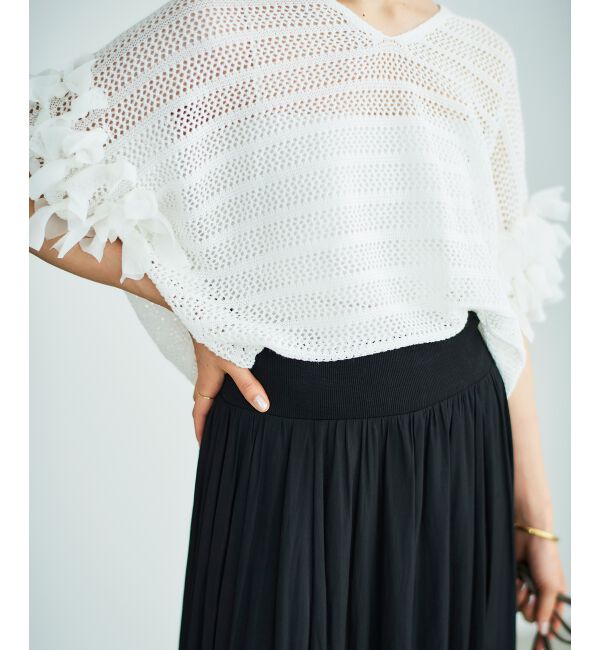  「ウエストリブギャザーフレアスカート」|フレア|