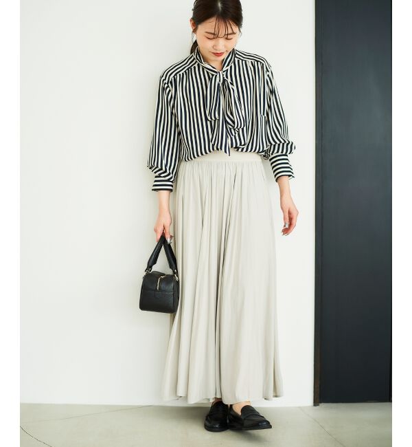  「ウエストリブギャザーフレアスカート」|フレア|