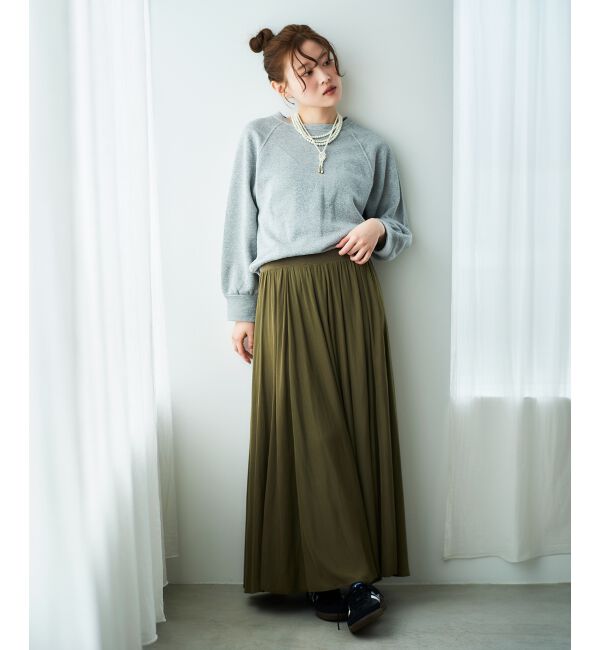  「ウエストリブギャザーフレアスカート」|フレア|
