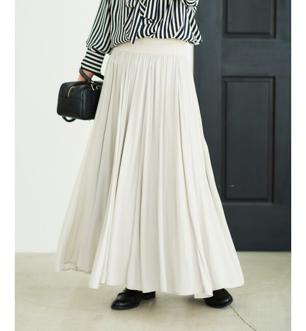  「ウエストリブギャザーフレアスカート」|フレア|