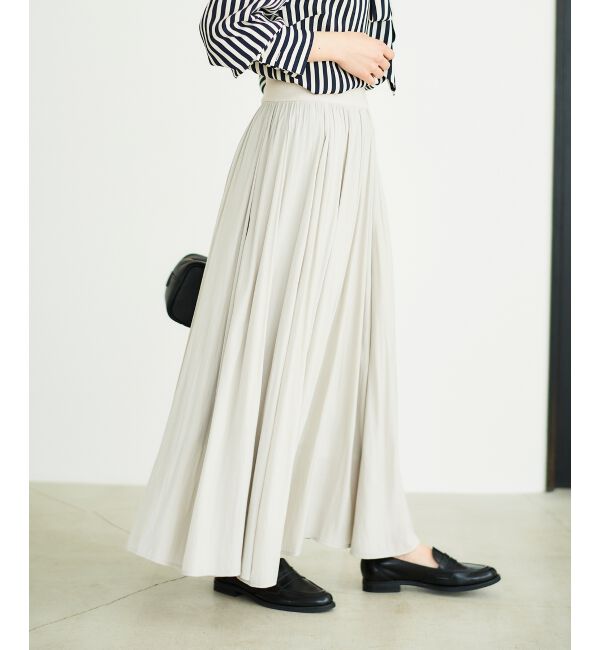  「ウエストリブギャザーフレアスカート」|フレア|
