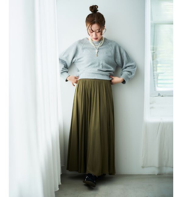  「ウエストリブギャザーフレアスカート」|フレア|