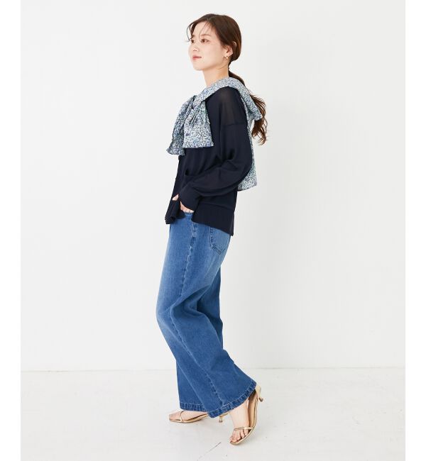 le.coeur blanc「リバティフロントフリルVネックブラウス」|シャツ・ブラウス|