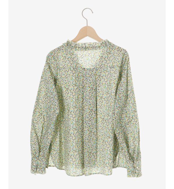 le.coeur blanc「リバティフロントフリルVネックブラウス」|シャツ・ブラウス|