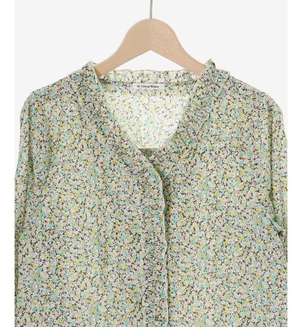 le.coeur blanc「リバティフロントフリルVネックブラウス」|シャツ・ブラウス|