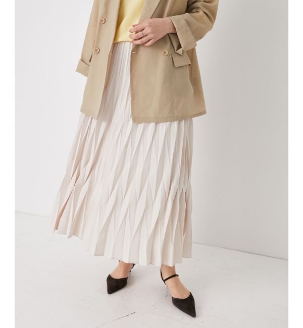  「《手洗い可能》デシン変形プリーツスカート」|スカート|