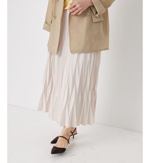  「《手洗い可能》デシン変形プリーツスカート」|スカート|