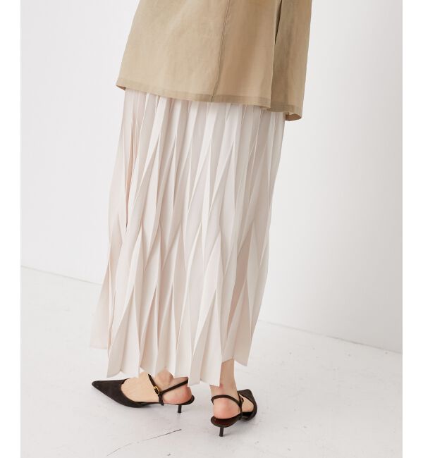  「《手洗い可能》デシン変形プリーツスカート」|スカート|