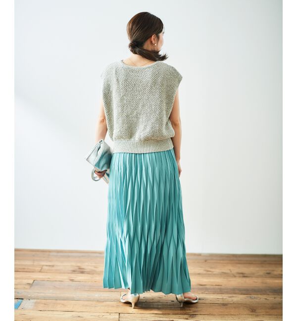  「《手洗い可能》デシン変形プリーツスカート」|スカート|