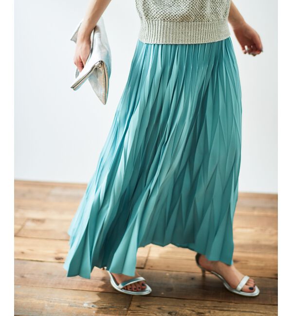  「《手洗い可能》デシン変形プリーツスカート」|スカート|