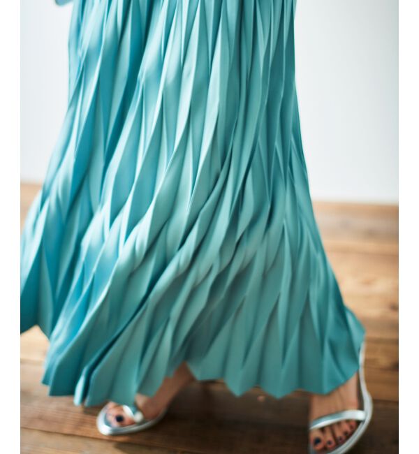  「《手洗い可能》デシン変形プリーツスカート」|スカート|