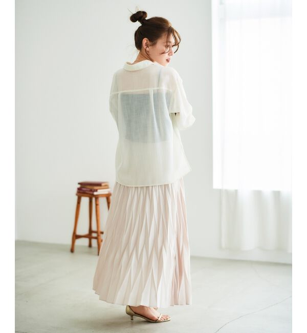  「《手洗い可能》デシン変形プリーツスカート」|スカート|