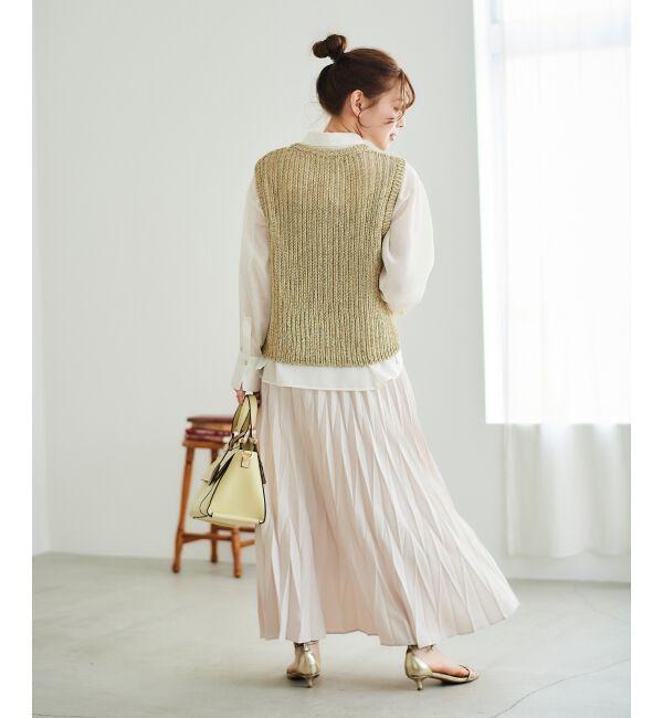  「《手洗い可能》デシン変形プリーツスカート」|スカート|