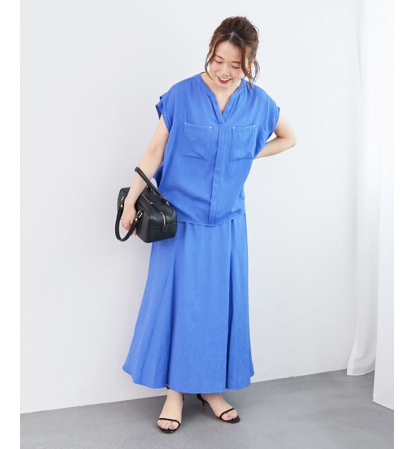  「《リラクシーな履き心地》リネンライクマーメイドスカート」|スカート|