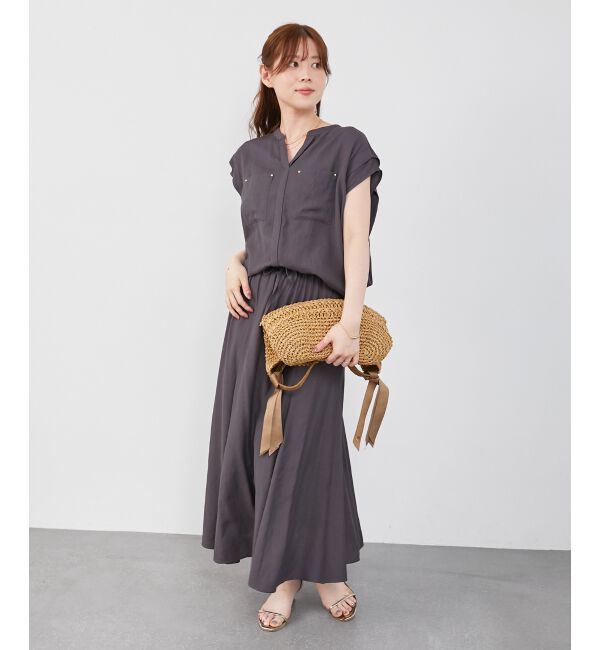  「《リラクシーな履き心地》リネンライクマーメイドスカート」|スカート|