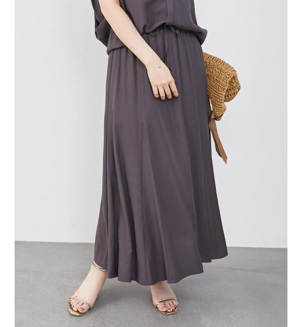  「《リラクシーな履き心地》リネンライクマーメイドスカート」|スカート|D／グレー