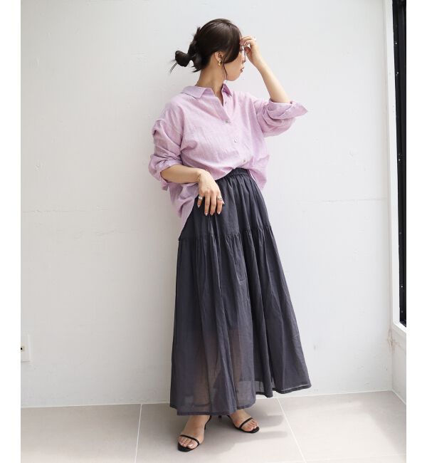  「《WEB限定アイテム》ローンギャザーティアードスカート」|スカート|