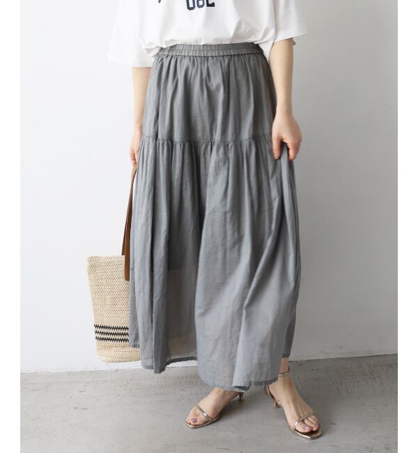  「《WEB限定アイテム》ローンギャザーティアードスカート」|スカート|