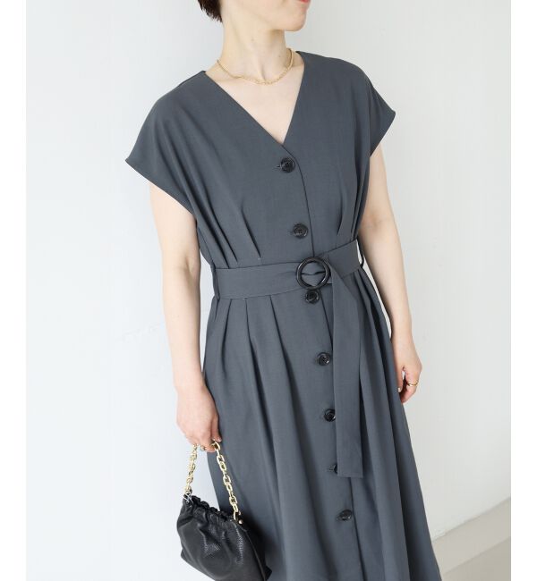  「《WEB限定アイテム》リネンライクフロントボタンワンピース」|ワンピース|