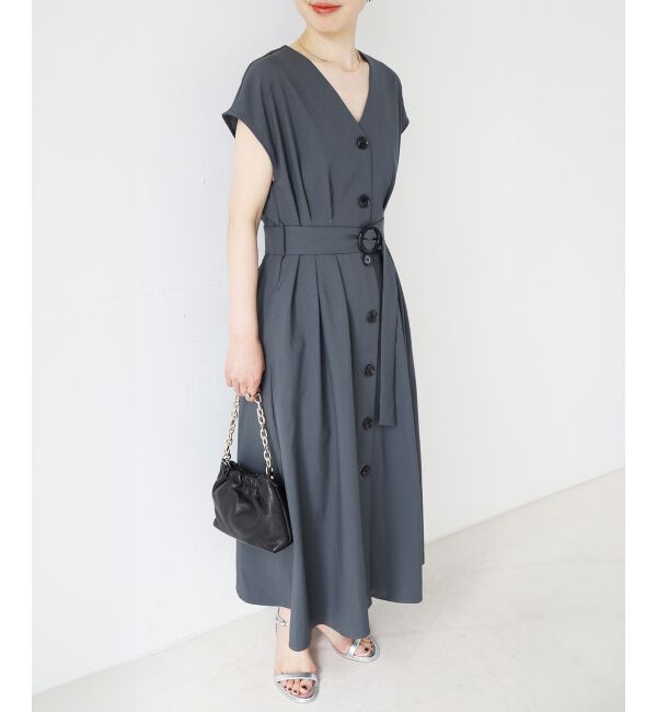  「《WEB限定アイテム》リネンライクフロントボタンワンピース」|ワンピース|