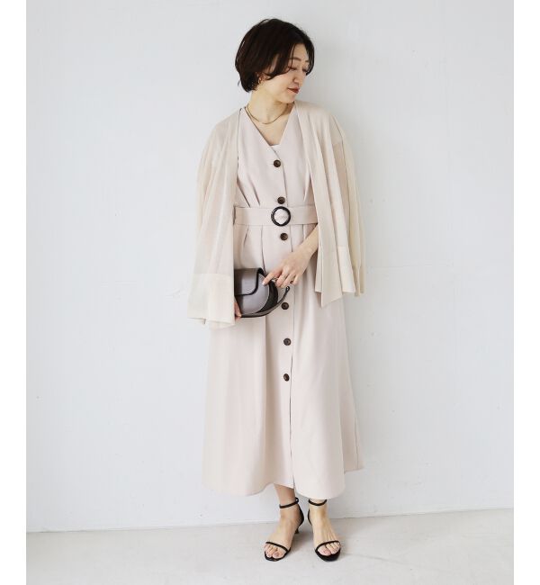  「《WEB限定アイテム》リネンライクフロントボタンワンピース」|ワンピース|