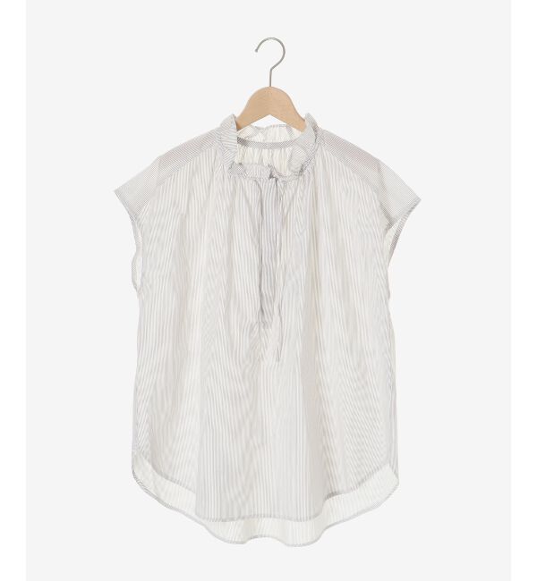  「ストライプフリルカラーブラウス」|シャツ・ブラウス|