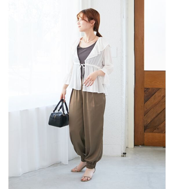  「フリルカラーペプラムブラウス」|シャツ・ブラウス|