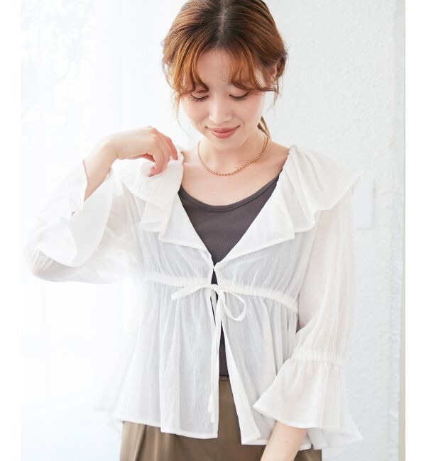  「フリルカラーペプラムブラウス」|シャツ・ブラウス|