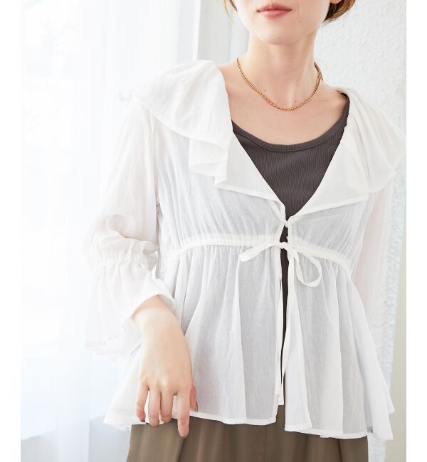  「フリルカラーペプラムブラウス」|シャツ・ブラウス|