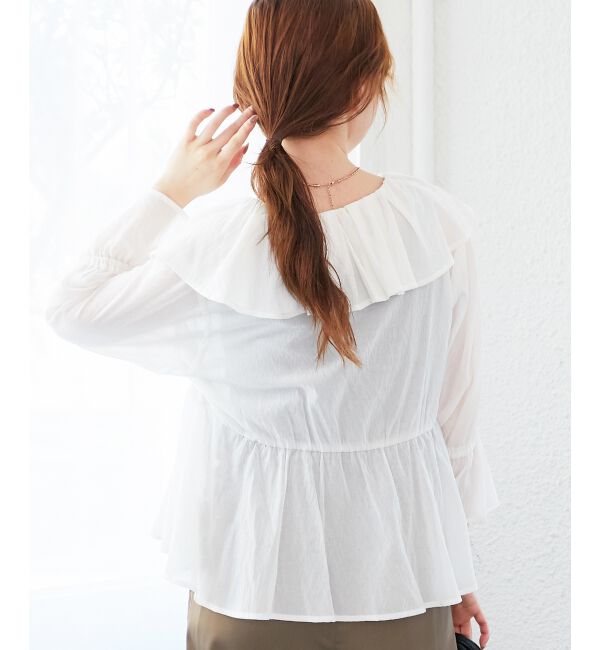  「フリルカラーペプラムブラウス」|シャツ・ブラウス|