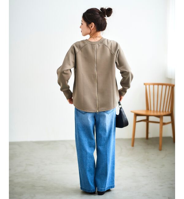  「バックジップボンディングトップス」|Tシャツ・カットソー|