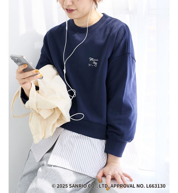  「【HELLO KITTY】刺繍ドッキングプルオーバー」|Tシャツ・カットソー|